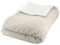 CÔTE DECO Plaid Polaire et Gaze de Coton 130x170, Couverture Chaude et Douce pour lit ou canapé. (Beige Galet)
