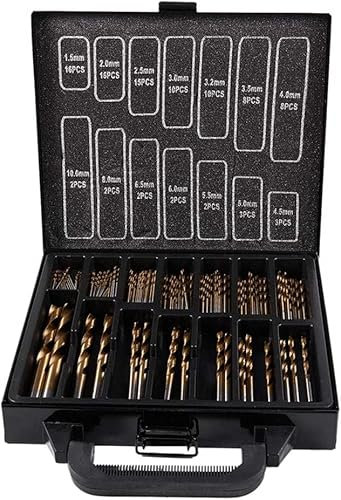 Juego de brocas, juego de brocas de cobalto, Juego de brocas 99 Uds brocas en caja de almacenamiento de Metal herramienta profesional 1,5mm-10mm HSS juego de brocas de titanio for el hogar DIY y const