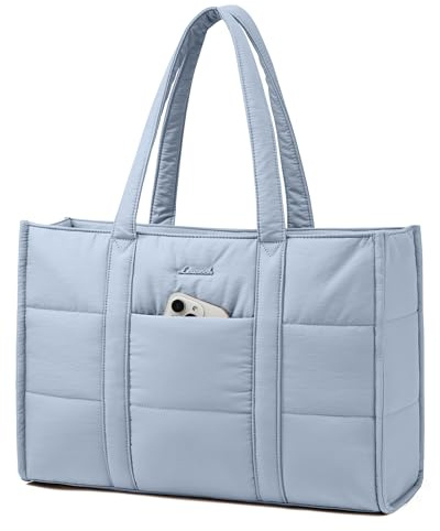 LOVEVOOK Borsa Donna, Grande Puffer Borse Università Borsa da Lavoro porta PC 15,6 Pollici, Tote Bag Shopper Borse Tracolla per Ufficio Insegnante Docente Scuola