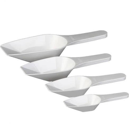 Bala de cuchara de medición de cuchara de peso de fondo plano de plástico de laboratorio cucharas de muestreo de 4 piezas Suministros de laboratorio para muestreo y pesaje de materiales