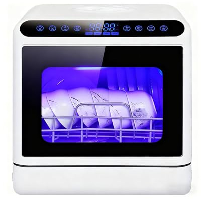 Portable Dishwasher Countertop Dishwasher Med 5L Vattentank, Mini Diskmaskin 3 Program, Kompakt Och Praktisk För Lägenheter Och Husvagnar