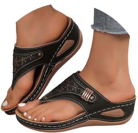 Sandales Femme,Sandales Femme été Sandale Orthopedique Compensées Talon Confort Plates Plateforme Chic Confortable Et Elegante Ete Plage Mode Et Sport Marche Chaussure Women Sandals Shoes