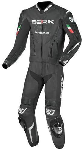 Berik Finthal 2-Teiler Motorrad Lederkombi, schwarz/weiß, 60