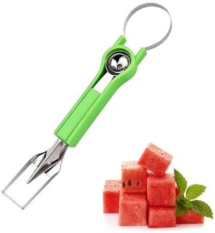 Herramienta cortador y rebanador para sandía,Juego 4 en 1 con mango ergonómico y acero inoxidable - Herramientas Para Cortar Fruta,Para Camping Picnic Restaurante Frutería Reuniones Familiares Piña Ki