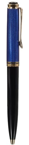 Pelikan Kugelschreiber Souverän 600, Schwarz-Blau, hochwertiger Druckkugelschreiber im Geschenk-Etui, 996926