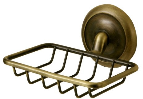 Bisk 00406 Deco Seifenschale 13 x 12 x 8 cm, Messing-Antik