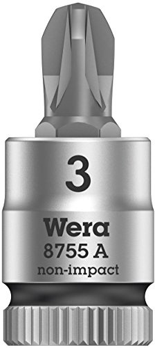 Wera Zyklop Pozidriv Socket with 1/4-Inch Screw Drive Black, black, 05003355001