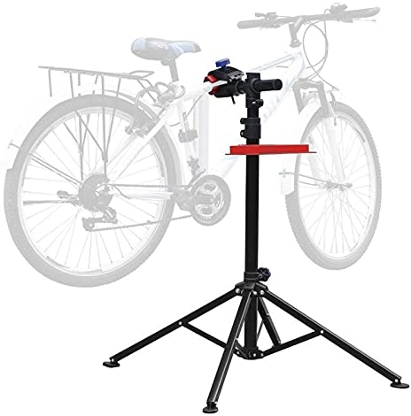 Fahrradmontageständer Fahrradreparaturständer bis 30Kg, mit Werkzeugablage Lenkerhalter, klappbarer & höhenverstellbarer, Aluminiumlegierung Schwerlast Fahrradständer Montageständer für Fahrräder