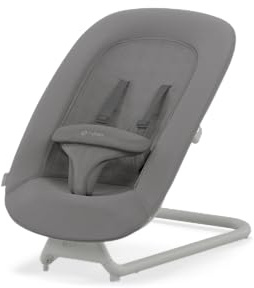 CYBEX Gold LEMO Bouncer, Babysitter med komfortinlägg för barn, Passar med CYBEX LEMO barnstol-system, Från födseln till 3 år (ca 15 kg), Suede Grey