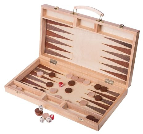 Square - Backgammon aus Holz 447 - Intarsie - Koffer mit einem Griff