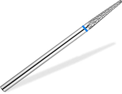 Hartmetall Nagelfräser-Bit Schleifkörper Kegel Form Mittel Kreuzverzahnt | Hornhautschleifer Pediküre Fräser Schleifaufsatz für elektrische Schleifgeräte für Acryl und Gelnägel