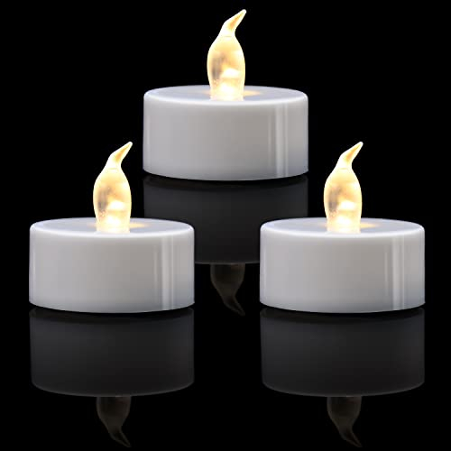 ERTYUI 12/24/50/100/200 Pack LED Tea Lights, Warm White Light, for Decoration