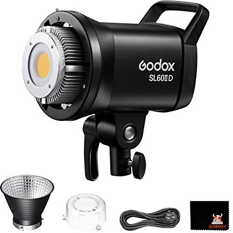 Godox SL60IID 70W LED Luce Video Continua, Bowens Mount 18600lux@5600k@1m, CRI96 TLCI97, Regolazione Luminosità 0%-100%, Controllo App, Adatto per Interviste, Ritratti, Still Life, Riprese Video