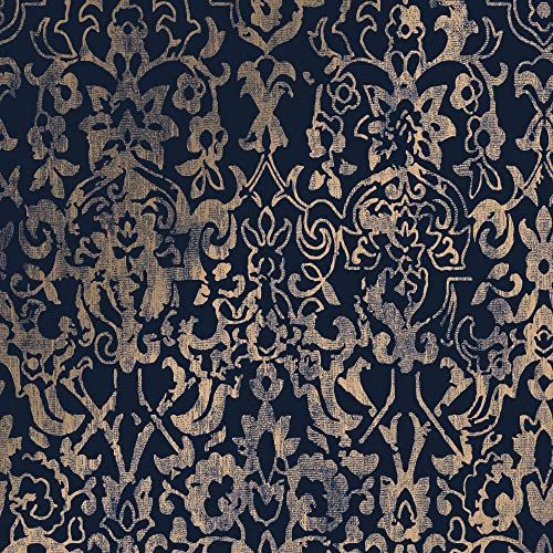 Next MAJESTIC DAMASK Blau Vliestapete 10mx52cm | | Einfach anzubringen und zu Entfernen 1005 x 52