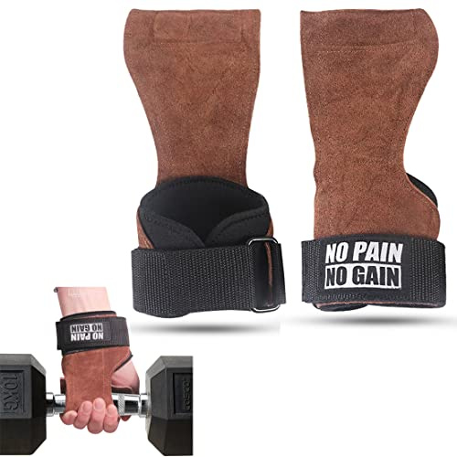 AMACOAM Zughilfen Fitness Handgelenk Bandagen Leder Zughilfe Handgelenksbandage Power Zughilfen Krafttraining Lifting Straps für Frauen und Männer für Fitness,Bodybuilding,Krafttraining,Powerlifting