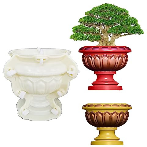 EAIVENY Molde grande de hormigón para hacer macetas, 8.66 x 8.27 x 8.27 pulgadas, molde de hormigón para decoración de jardín