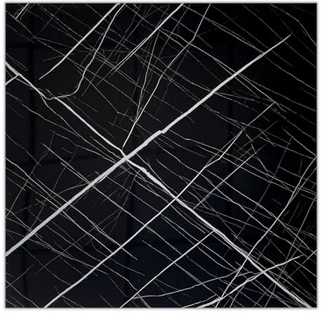 1.8m² 5 Stück SPC/Carbonat Platten Wandpaneele Deckenpaneele Wandverkleidung Fliesen Keramik Imitat Bad Küche glänzend 60x60cm (Schwarz) PUV3