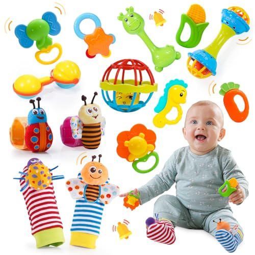Wootoyz Juguetes para Bebés - Sonajeros, Mordedores y Juegos Montessori para Bebés de 0 a 12 Meses