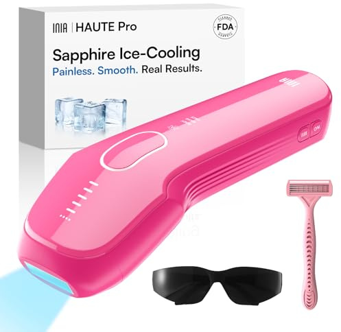 INIA Laser Hair Removal with Ice-Cooling Care for Women and Men, HAUTE Pro Painless at-Home IPL Hair Remover for Coarse Hair in Bikini and All Body Areas, Latest Generation for Effective Results