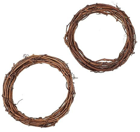 GRIRIW 2st Weihnachtstraubenkranz Weinkränze Kranz Aus Weinrebenzweigen Natürlicher Weinkranz Weihnachtstürkranz Rahmen Kranzfest DIY Kreise Kranz Zum Aufhängen An Der Wand Rattan