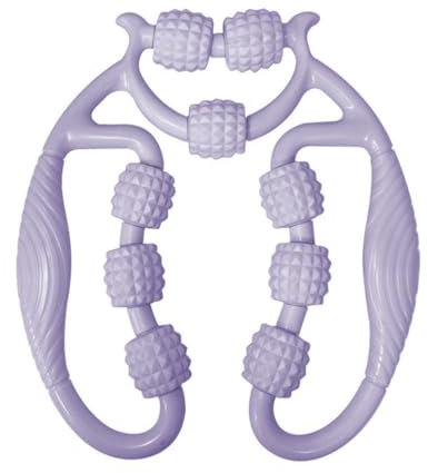 Rouleau musculaire pour jambes, Rouleau de Massage Anti-Cellulite 360 °, pour Les Muscles Manuel 9 Roues Rouleau Cellulite pour Les Cuisses Rouleau en Mousse, Soulage la Fatigue, Violet