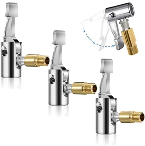 nuluxi 3 st 8mm bilventiladapter, Bosch Easy Pump bilventilhävstångskontakt luftpumpsadapter Air Chuck bilventiladapter däckventil luftpumpspänne cykelventiladapter för däckventiler