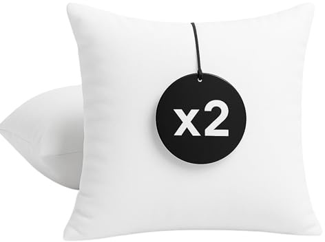 cuscini fiber Set da 2 Cuscini per Divano 45x45 con Fodera Misto Cotone Anallergici Morbidi e Soffici, Cuscino Quadrato Interno, Imbottitura Cuscini Prodotto in Italia
