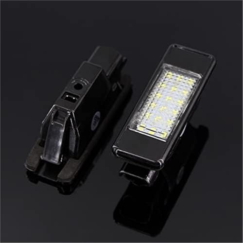 MKVAXR Lot de 2 lampes de plaque d'immatriculation à 18 perles lumineuses, for Citroën C2 C3 C4 C5 C6 DS3, for Peugeot 106 207 307 308 406 407 508 1007 3008 Remplacement de l'ampoule de plaque d'immat