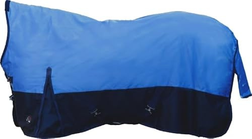 HKM Highneck Weidedecke Norwich 600D Regendecke mit Fleece (dunkelblau/hellblau, 135)