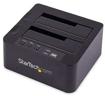 StarTech.com Standalone Hard Drive Duplicator - External Dual Bay HDD/SSD Cloner/Copier - USB 3.1 (10Gbps) to SATA III HDD/SSD Docking Station, Hard Disk Cloning / Recovery, Disk Cloner (SDOCK2U313R)