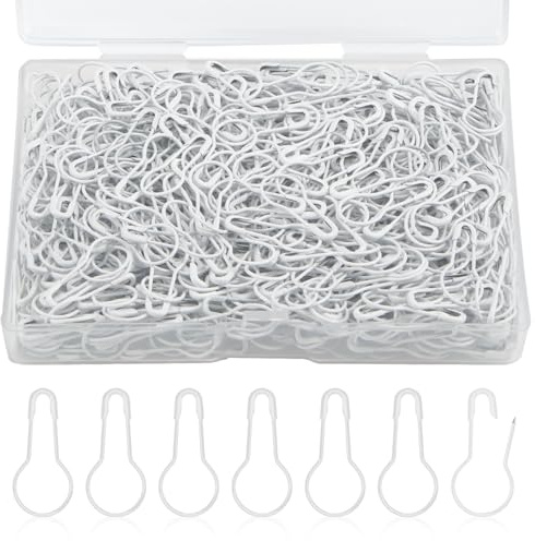 500 Pezzi 22x10mm Spille da Balia, Safety Pins Spille da Balia in Metallo Piccole Spille da Balia a Forma di Guardia per Vestiti Artigianato Quilting Cucito Ciondoli Bottoni (Bianco)