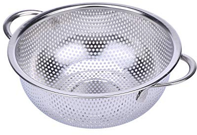 Widybord Scolapasta in Acciaio con Manico, scolapasta Perforato per Cucina, Pasta, Verdura, Frutta, S
