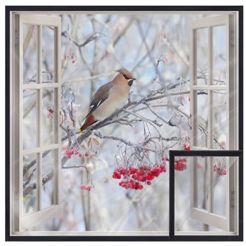 Kit de Aislamiento de Ventanas Espesado Lámina Transparente Reutilizable para Ventanas, 60x135cm Fácil de Abrir para Ventilación, Negro