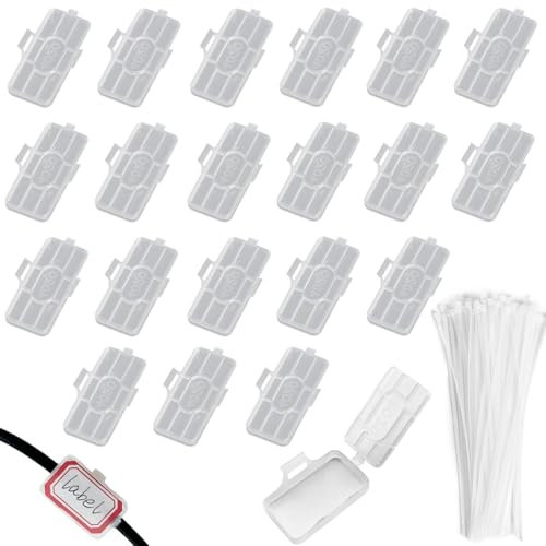 RXKFIGX 30 Pcs Organisateur de Câbles en Nylon Étanche Étiquettes de Câbles Marquage Serre Cable Attaches Isolées Ignifuges Marquage,Identification et Organisation Facile des Fils