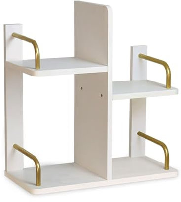 YCKEGEW Bücherregale Für Den Schreibtisch 3 Etagen Schreibtisch Regal, Schreibtisch Regal Lagerung Rack, Modern Style Corner Cabinet, Bücherregal Für Büro Organisation Regal Dekorationen(White)