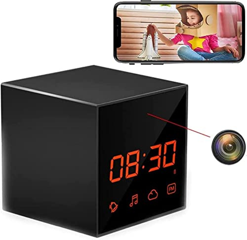Reloj de cámara espía oculta con 1080P HD, visión nocturna, detección de movimiento, grabación de video, monitoreo remoto para seguridad en el hogar y la oficina