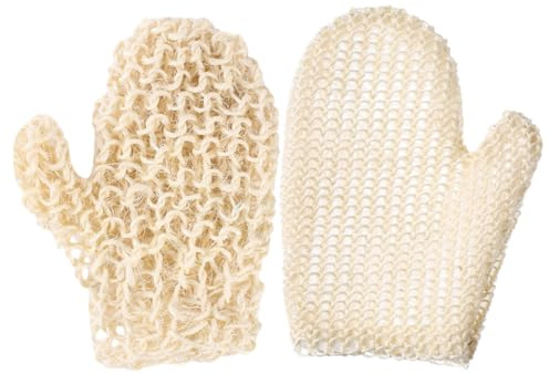 UPKOCH 2 Stück Peelinghandschuhe Aus Reinem Sisalhanf Doppelseitig Für Körperpeeling Und Massage Langlebig Sanfte Hautreinigung Für Dusche Und Spa Badehandschuhe Zur Tiefenreinigung