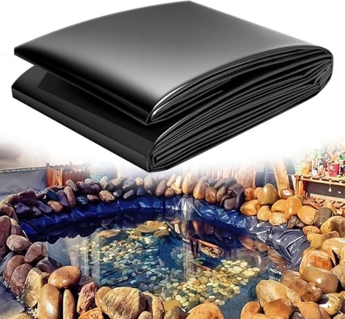 Hochbelastbare HDPE Teichfolie 1x20m - Reißfeste schwarze Geomembran für Springbrunnen, Wasserfälle und Fischteiche - ideal für Wassergärten und Wasserkulturen