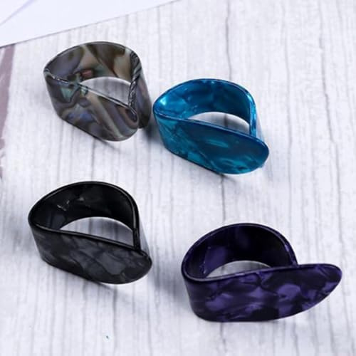 Guitar Thumb Picks, 4pcs Celluloid Plectrum Set for Nail Protection, reliable Wear-Resistant Design, Suitable for Electric, Acoustic, Classical Guitar and Bass Players