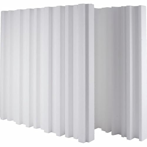 Lenacustica Difusor acústico Skyline QRD, poliestireno expandido EPS, 60 x 60 x 7 cm, juego de 2 paneles, blanco/negro, para optimización acústica ambiental (blanco)