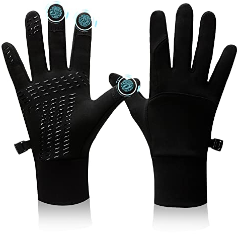 BLUEVER Touchscreen Handschuhe Radsporthandschuhe Herren Damen rutschfest Winddicht Fahrradhandschuhe Winterhandschuhe für Radfahren Laufen Fahren Joggen Skifahren(L)