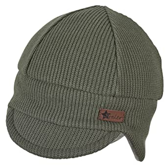 Sterntaler Baby - Jungen Strickmütze Baby Mütze Strick mit Schirm und Ohrenklappen, spinat, 51