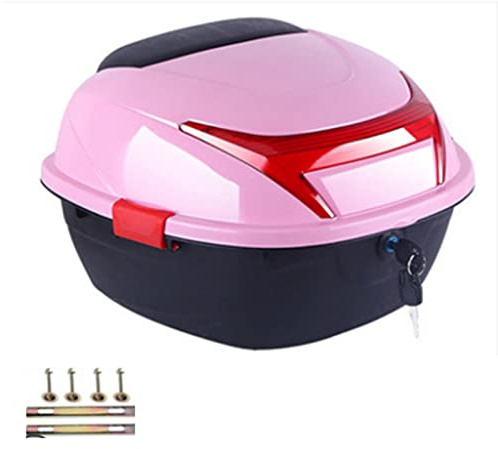 Motorrad-Tour-Heckbox, KIMISS Kofferraum-Gepäck-Top-Lock-Aufbewahrung Heckbox Helm-Gepäck-Aufbewahrung Topcase Große Kapazität Universal für Elektromobile (Rosa, große Größe)
