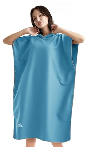 flintronic Changement Peignoir de Bain Changing Towel, 110 * 80 cm Serviette de Poncho de Surf avec Capuche Serviette de Bain à Capuche Adulte Serviettes de Plage en Microfibre Taille Unique