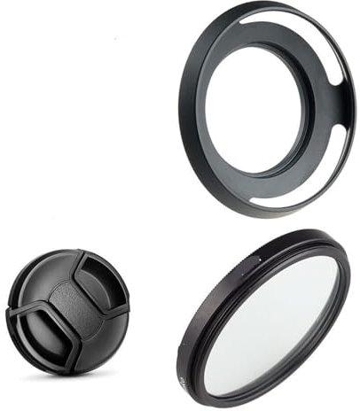 Filtro UV da 43 mm + paraluce in metallo + cappuccio, for obiettivo For Fujifilm XC 35 mm F2 / XF 23 mm XF23 mm F/2 R WR R X-T30 X-T4 X-T3 X-T2 X-PRO 3 2 1