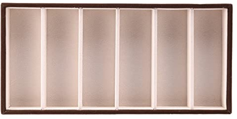 Scalewbin Espositore per 6 occhiali, scatola per occhiali da sole, occhiali, vassoio espositore, vassoio per gioielli, apertura superiore in flanella all'interno.