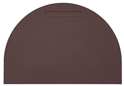 Eglooh - Luna - Schreibtischunterlage echtem Leder Dunkel Braun cm 65x45 - Mit halbrunder Form, Stiftfach und Handwerkliche Nähte - Made in Italy