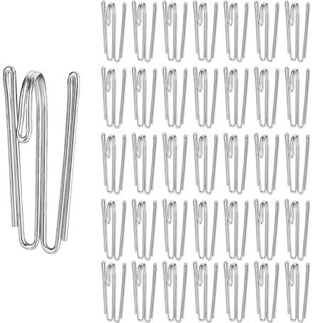 60 pcs Stainless Steel Curtain Hooks Drapery W Shape Hook Stainless Curtain Pleat Tape Hooks