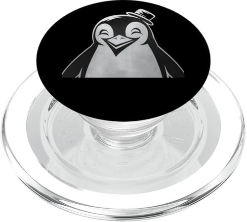 Cooler lächelnder Pinguin mit Hut Retro Vintage Kunst PopSockets PopGrip für MagSafe