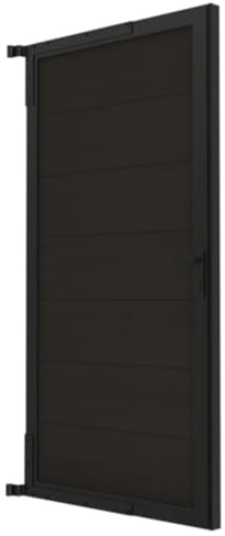 HORI WPC Rahmenzaun Tor 90x180cm anthrazit oder braun - splitterfreier Sichtschutz Windschutz Stecksystem mit Aluminium-Rahmen pflegeleicht wetterfest langlebig Eingang Terrasse Farbe Anthrazit